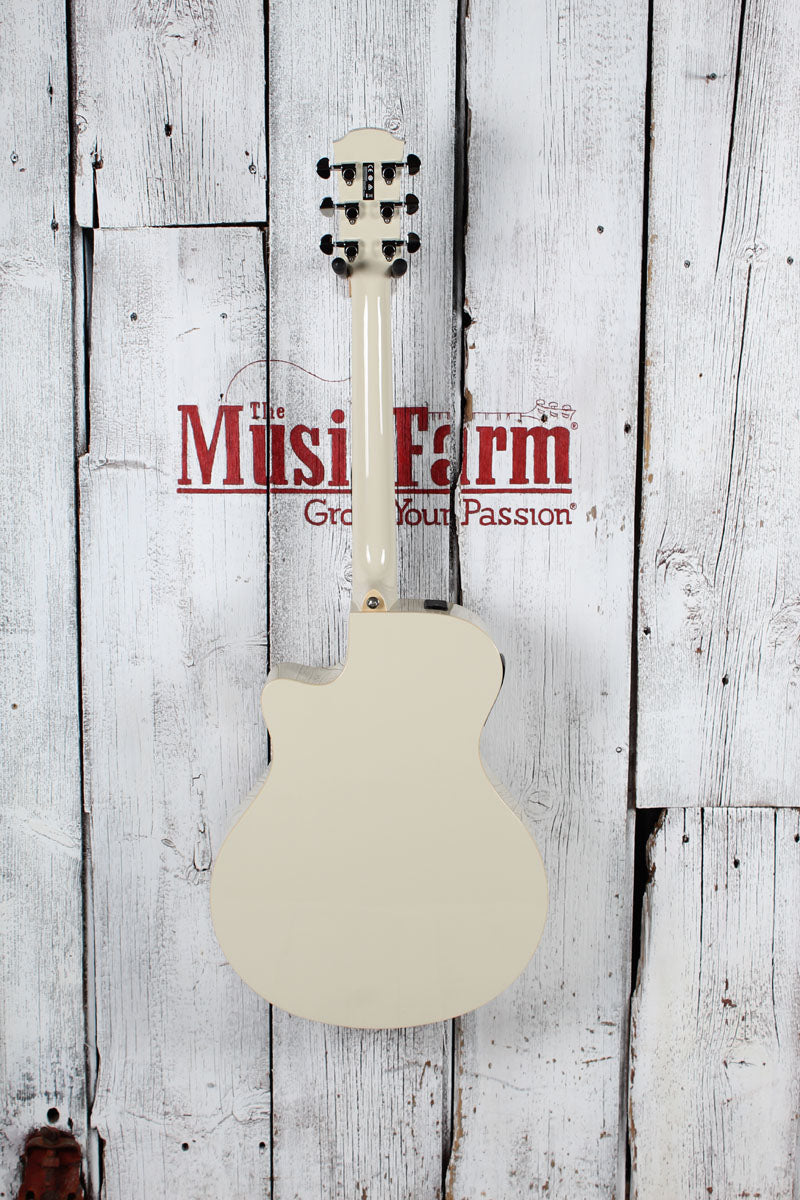 Yamaha APX600 Thinline Cutaway Acoustic Electric Guitar Vintage White Finish