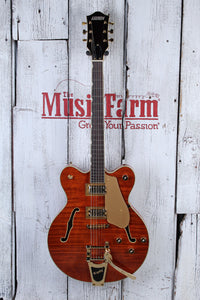 Gretsch Electromatic LTD Flame Okoume Broadkaster Electric Guitar Roundup Orange