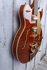 Gretsch Electromatic LTD Flame Okoume Broadkaster Electric Guitar Roundup Orange