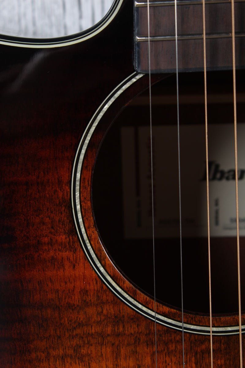 Ibanez AEG70 Left Handed Acoustic Electric Guitar Flame Maple Top Tiger Burst