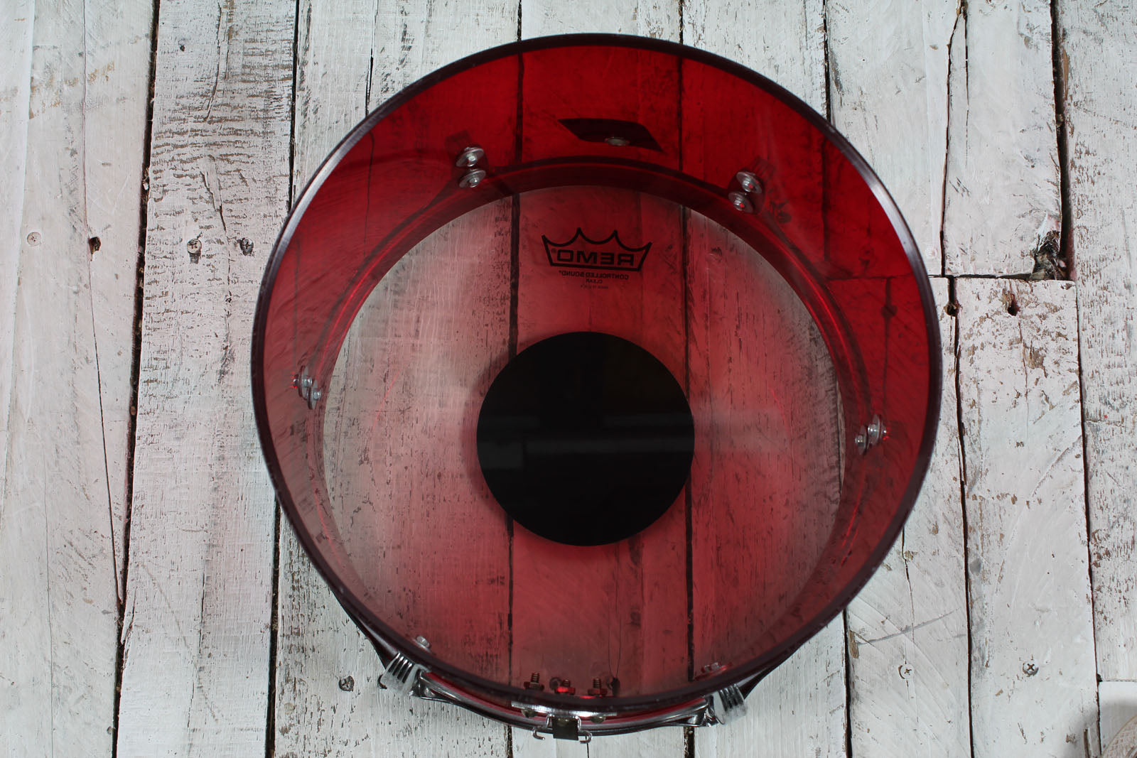 Ludwig Vintage 1970s Vistalite Tom Drum Red Vistalite Acrylic 12 Inch Tom Drum