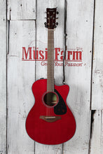 Load image into Gallery viewer, Yamaha FSX800C Concert Cutaway Acoustic Electric Guitar Solid Spruce Ruby Red