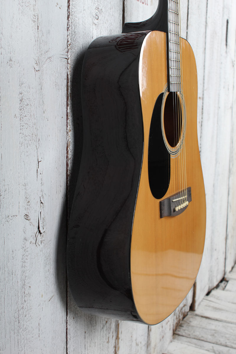 Rogue RG-624 Left Handed Dreadnought Acoustic Guitar Natural with Hardshell Case