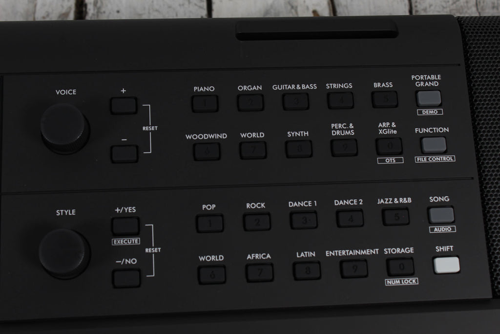 Yamaha PSR-E483 61 Key Portable Keyboard with Power Supply and Music Rest