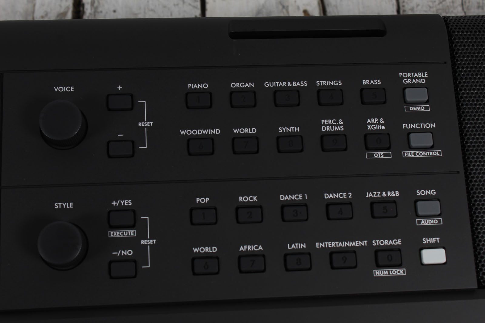Yamaha PSR-E483 61 Key Portable Keyboard with Power Supply and Music Rest