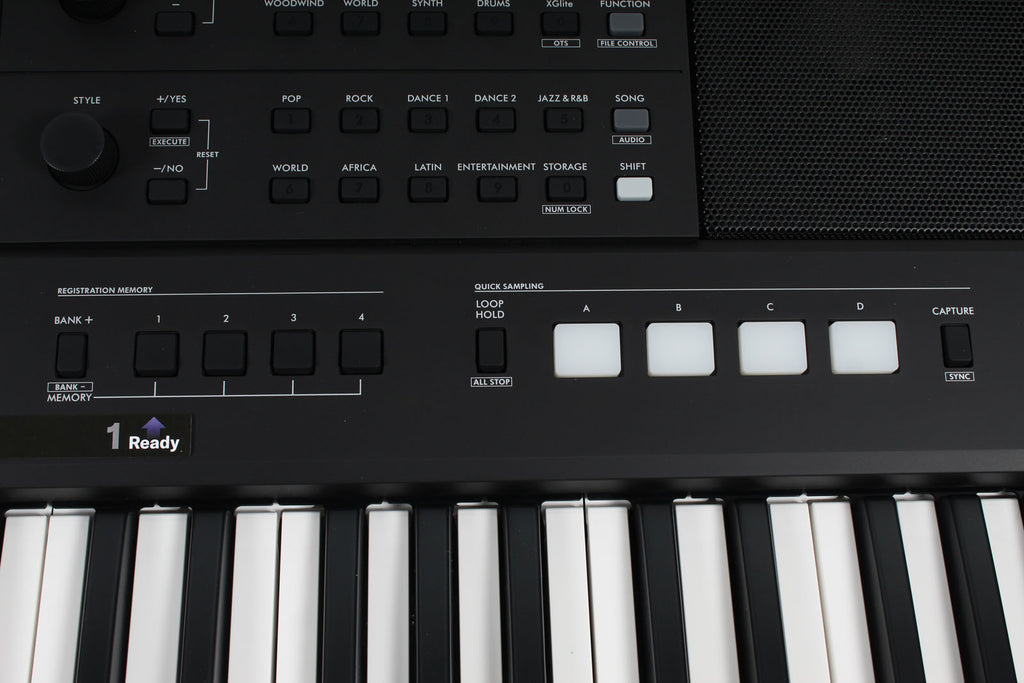 Yamaha PSR-E483 61 Key Portable Keyboard with Power Supply and Music Rest