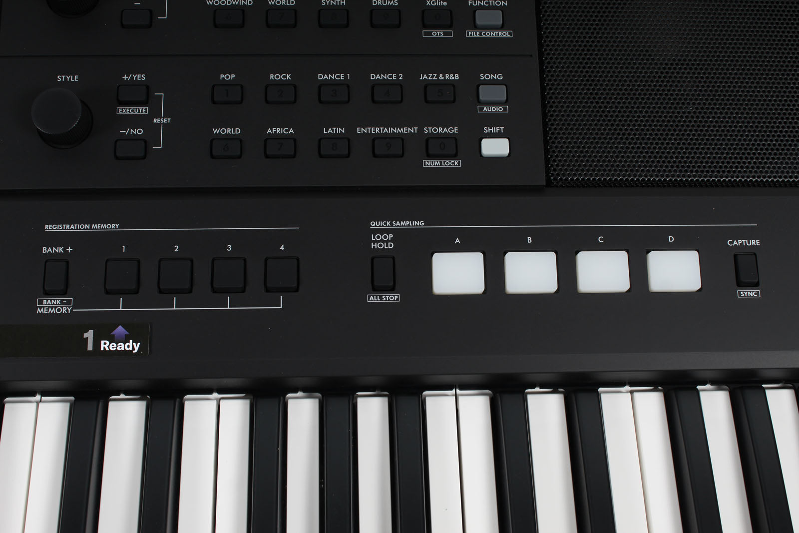 Yamaha PSR-E483 61 Key Portable Keyboard with Power Supply and Music Rest