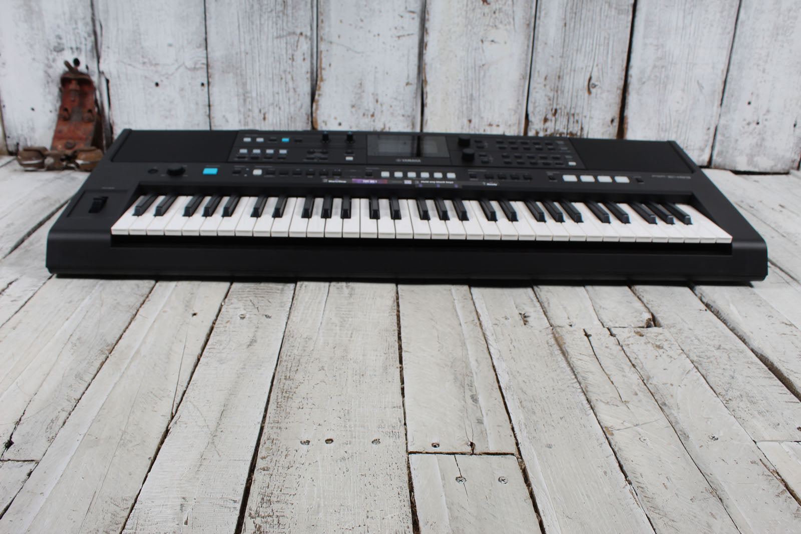 Yamaha PSR-E483 61 Key Portable Keyboard with Power Supply and Music Rest