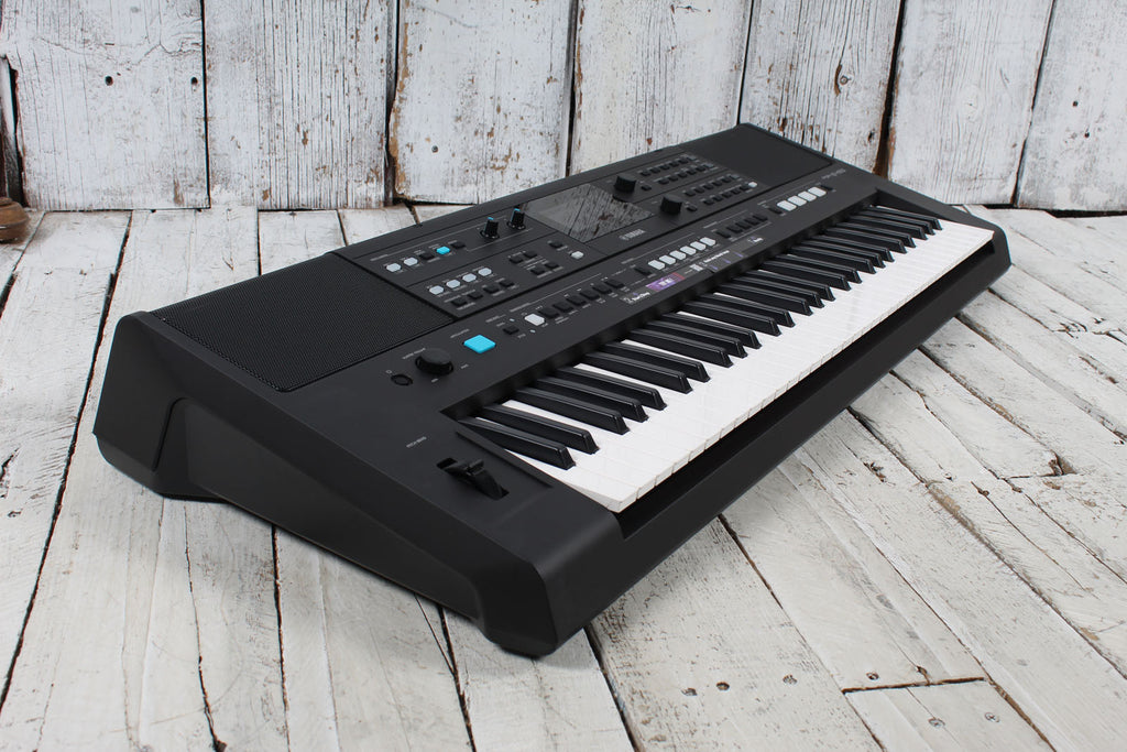 Yamaha PSR-E483 61 Key Portable Keyboard with Power Supply and Music Rest