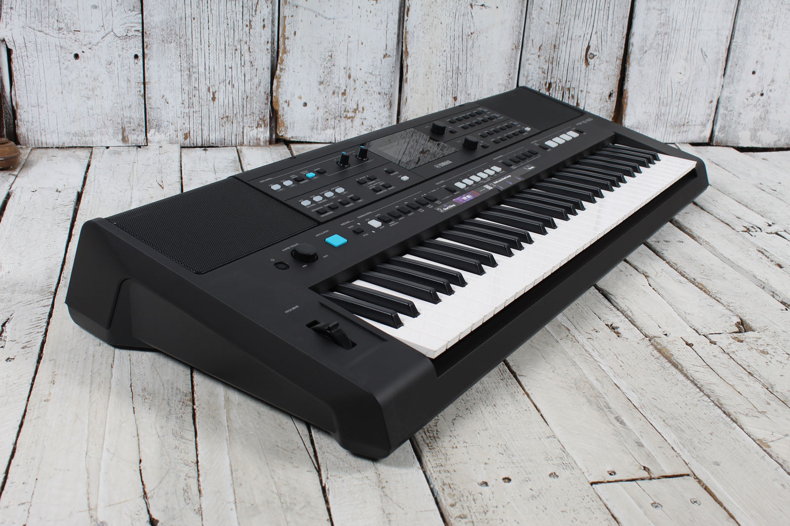 Yamaha PSR-E483 61 Key Portable Keyboard with Power Supply and Music Rest