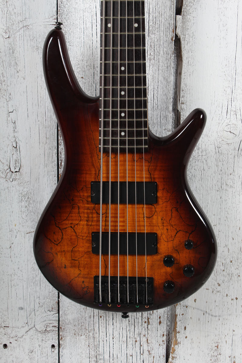 Ibanez Gio GSR206SM 6 String Electric Bass Guitar Charcoal Brown Burst