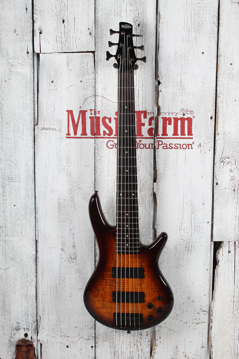 Ibanez Gio GSR206SM 6 String Electric Bass Guitar Charcoal Brown Burst
