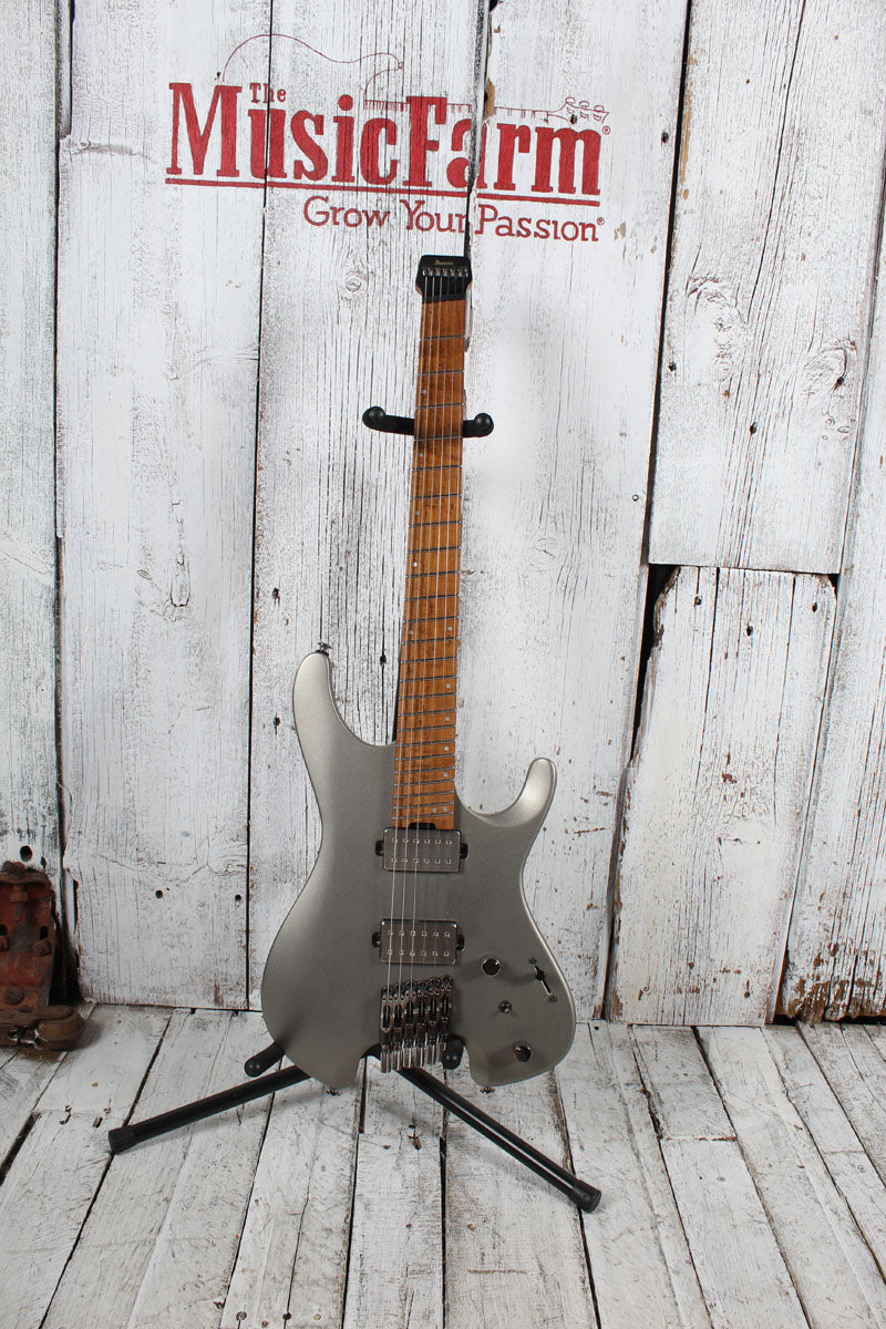 Ibanez QX52 Headless Solid Body Electric Guitar Metallic Gray Matte with Gig Bag