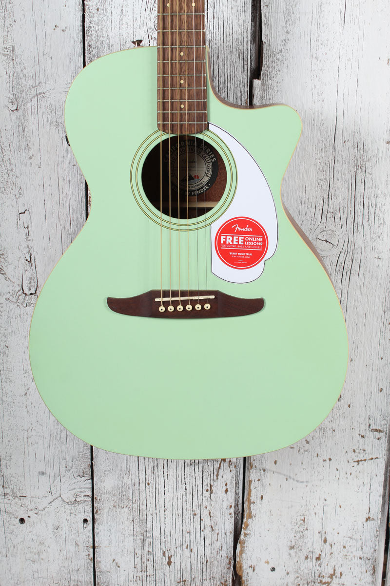 Fender Newporter Player Acoustic Electric Guitar Solid Spruce Top Surf Green Main image