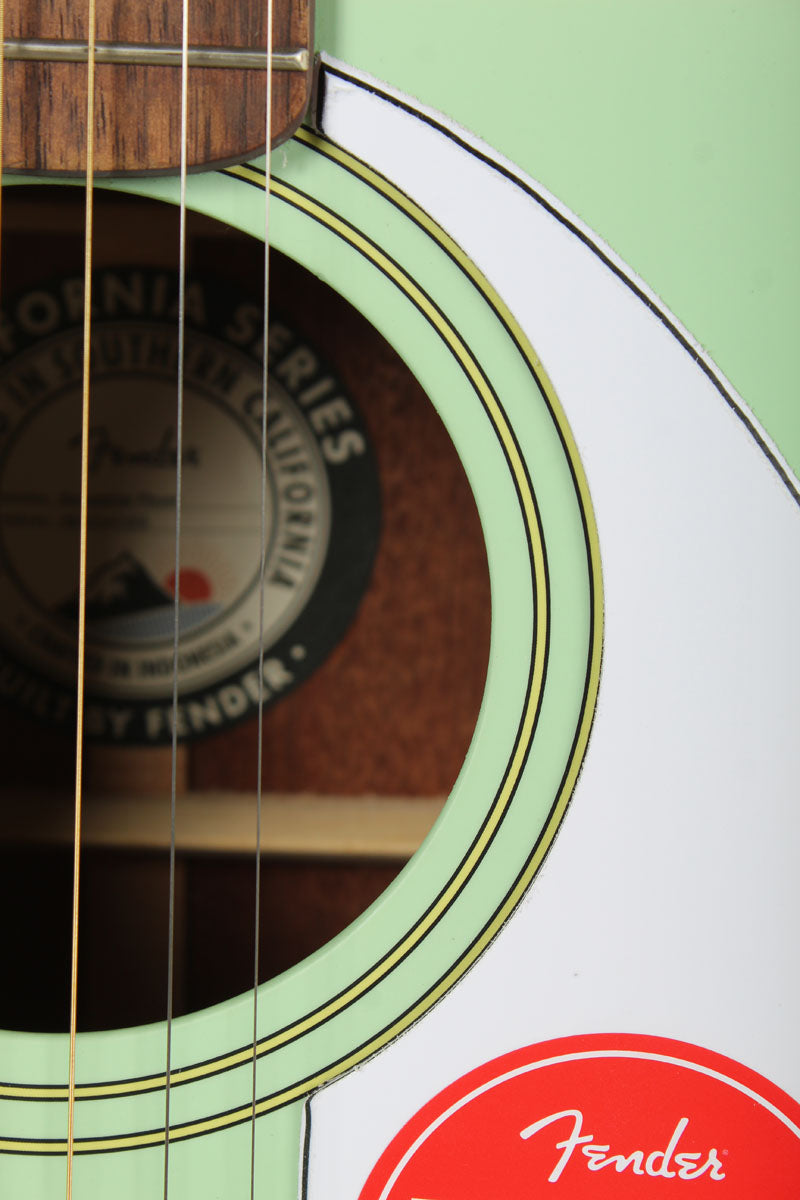 Fender Newporter Player Acoustic Electric Guitar Solid Spruce Top Surf Green
