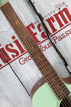 Fender Newporter Player Acoustic Electric Guitar Solid Spruce Top Surf Green