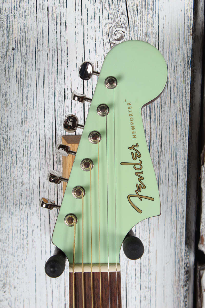 Fender Newporter Player Acoustic Electric Guitar Solid Spruce Top Surf Green