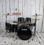 Tama IE62C Imperialstar 6 Piece Drum Kit with Hardware & Cymbals Black Oak Wrap