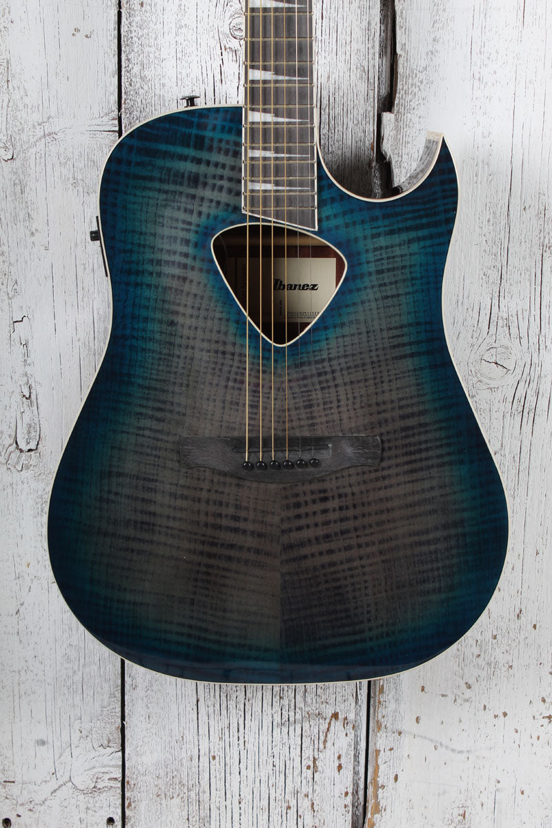 Ibanez Altstar ALT50FA Acoustic Electric Guitar Flame Maple Art Blue Doom Burst