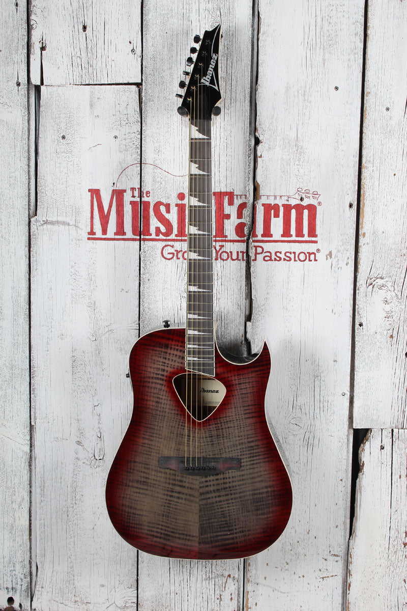 Ibanez Altstar ALT50FA Acoustic Electric Guitar Flame Maple Art Red Doom Burst