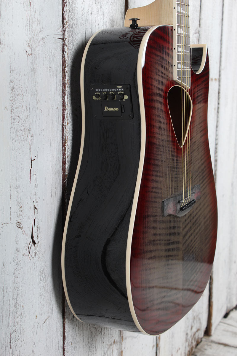 Ibanez Altstar ALT50FA Acoustic Electric Guitar Flame Maple Art Red Doom Burst