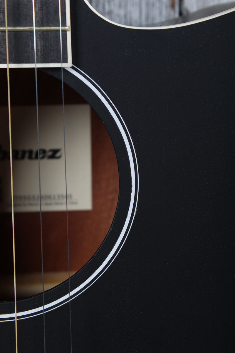 Ibanez AEG7MH Acoustic Electric Guitar Weathered Black Open Pore Finish