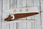 Henry Heller HP25STAR-BON 2.5 Inch Wide Garment Leather Guitar Strap Star Motif