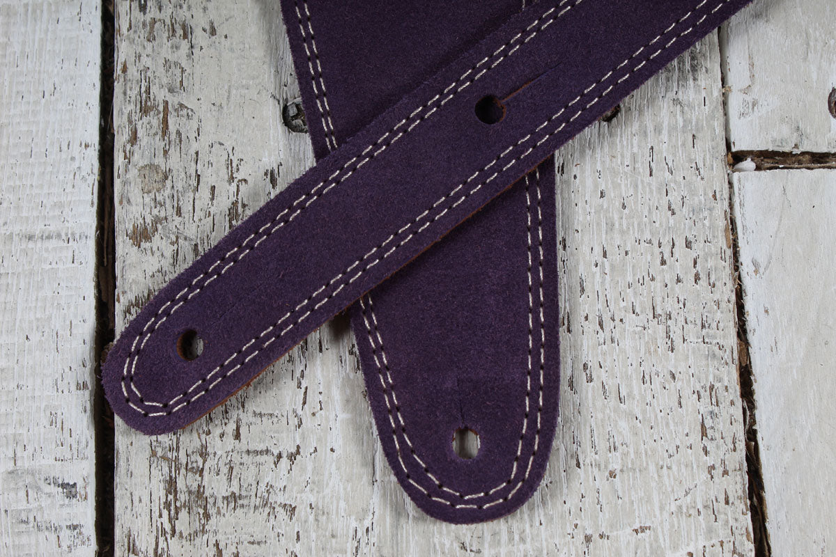 Henry Heller HP25STAR-PUR 2.5 Inch Wide Garment Leather Guitar Strap Star Motif