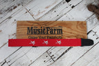 Henry Heller HCOT2ESTAR-RED 2 inch Woven Guitar Strap Star Motif Red