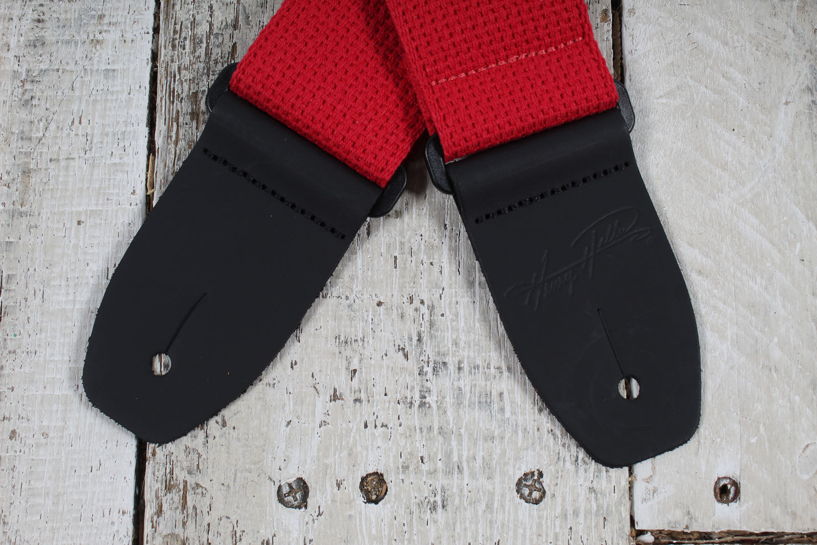 Henry Heller HCOT2ESTAR-RED 2 inch Woven Guitar Strap Star Motif Red