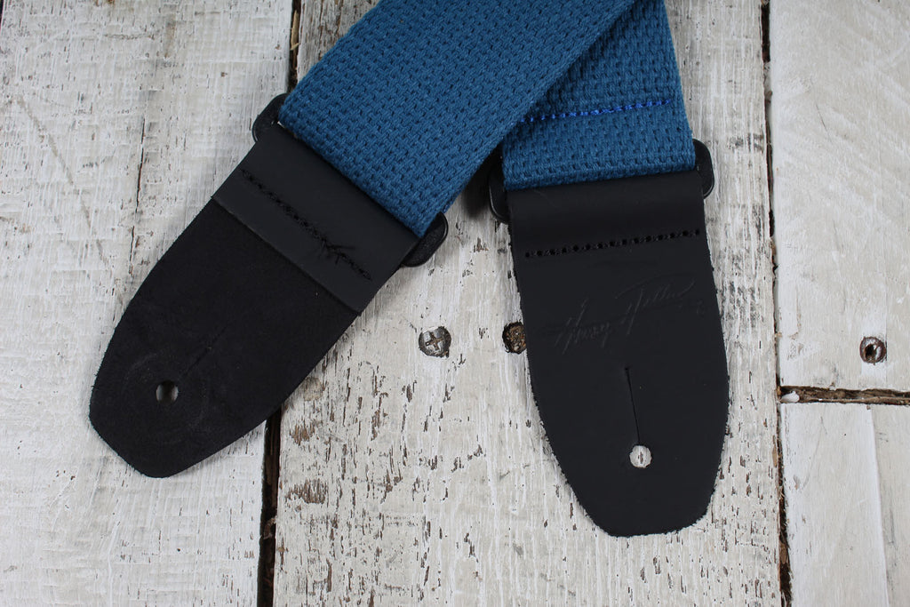 Henry Heller HCOT2ESTAR-BLU 2 Inch Woven Guitar Guitar Strap Star Motif Blue