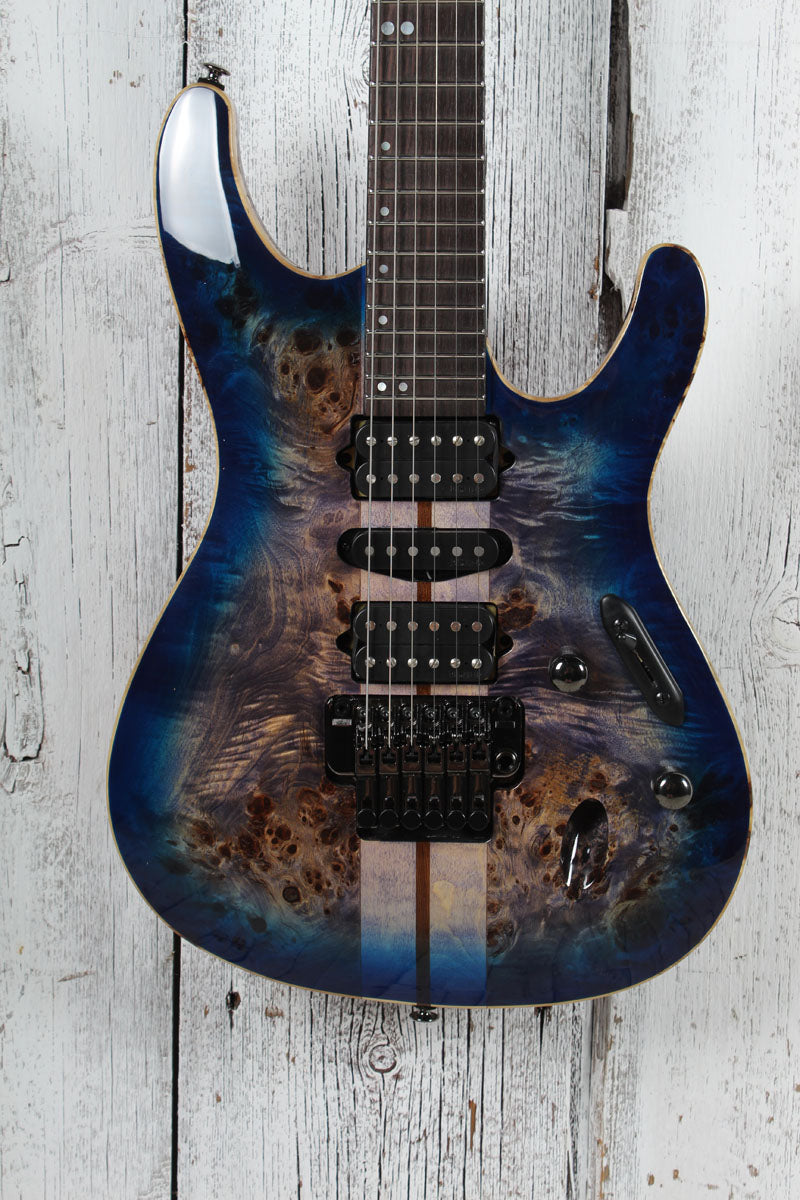 Ibanez S Premium S1070PBZ Electric Guitar Cerulean Blue Burst with Gig Bag