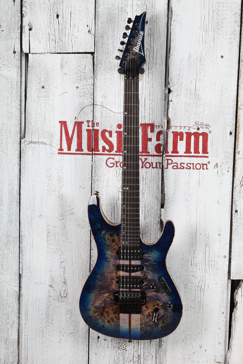 Ibanez S Premium S1070PBZ Electric Guitar Cerulean Blue Burst with Gig Bag