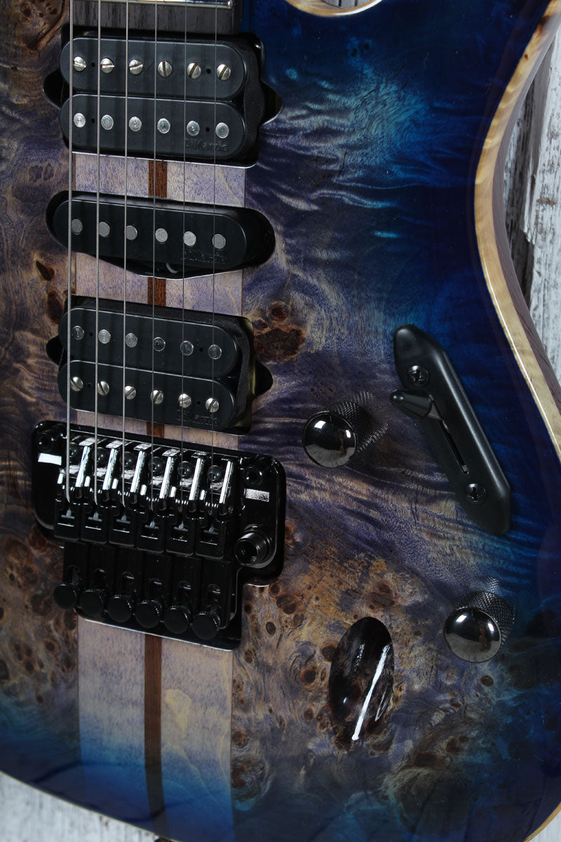 Ibanez S Premium S1070PBZ Electric Guitar Cerulean Blue Burst with Gig Bag