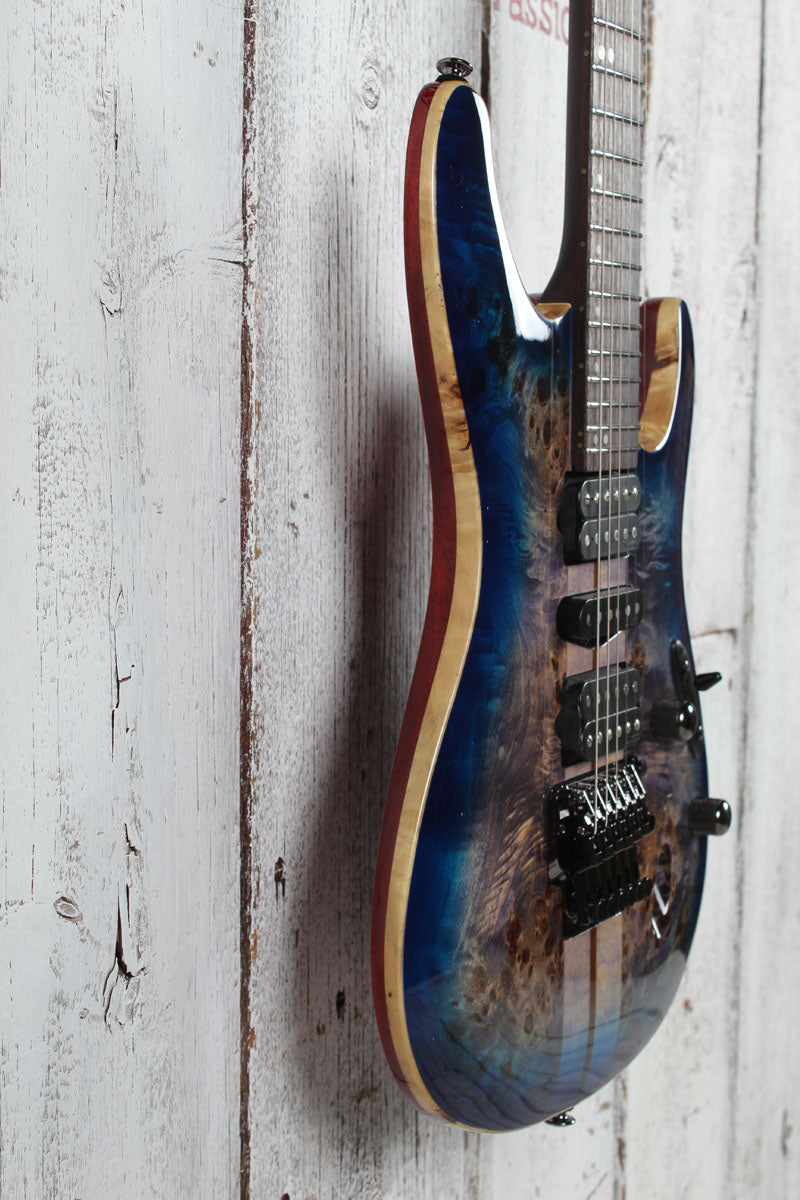 Ibanez S Premium S1070PBZ Electric Guitar Cerulean Blue Burst with Gig Bag