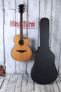 Lag Tramontane T100ACE Auditorium Acoustic Electric Guitar with Hardshell Case