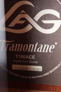 Lag Tramontane T100ACE Auditorium Acoustic Electric Guitar with Hardshell Case