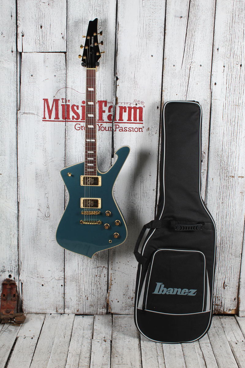 Ibanez Iceman IC420 Electric Guitar Antique Blue Metallic with Gig Bag