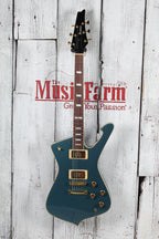 Ibanez Iceman IC420 Electric Guitar Antique Blue Metallic with Gig Bag