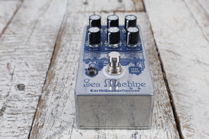 EarthQuaker Sea Machine V2 Silver Blue Super Chorus Guitar Effects Pedal