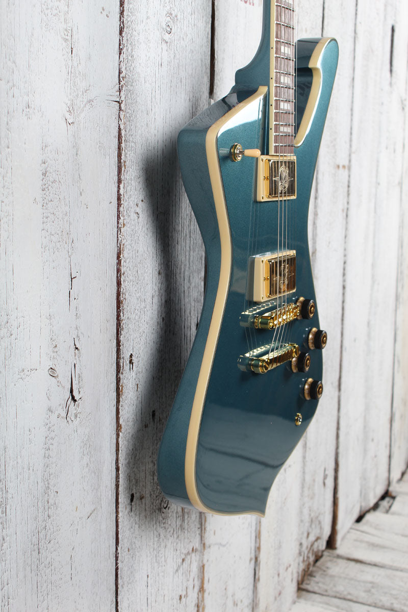 Ibanez Iceman IC420 Electric Guitar Antique Blue Metallic with Gig Bag