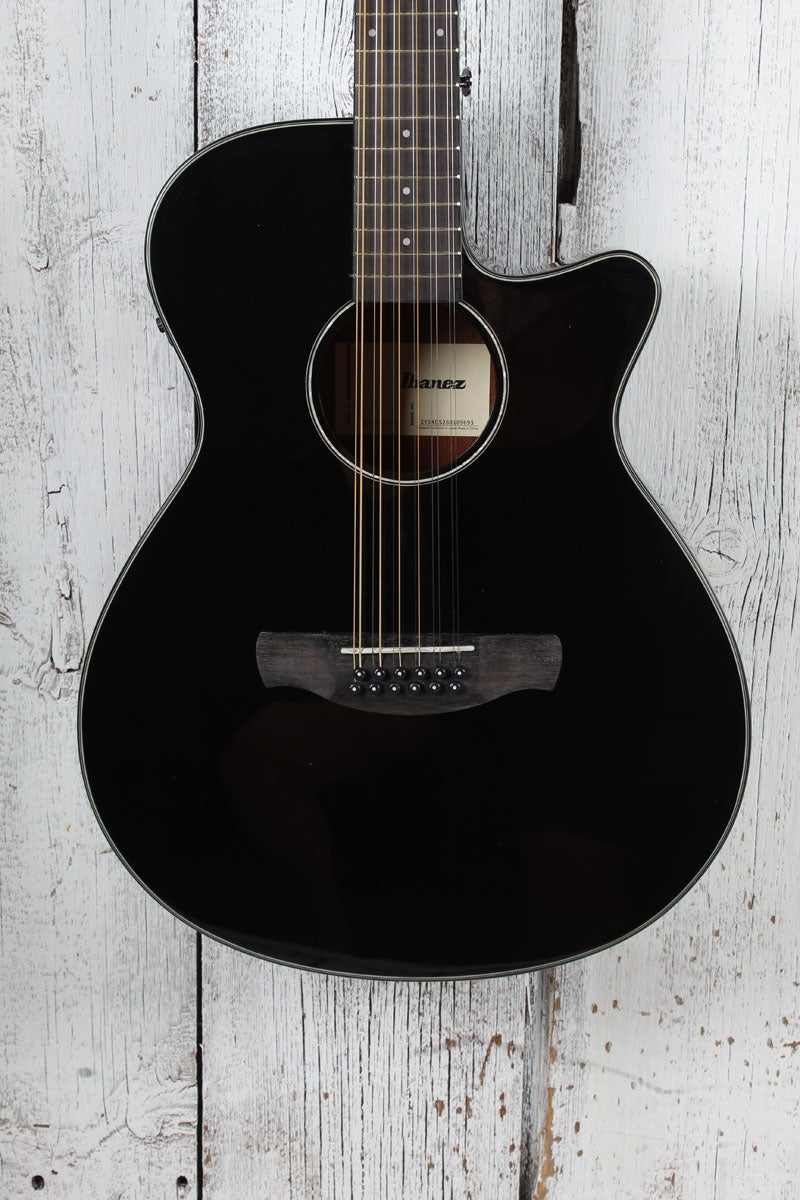 Ibanez AEG5012 12 String Cutaway Acoustic Electric Guitar Black Finish