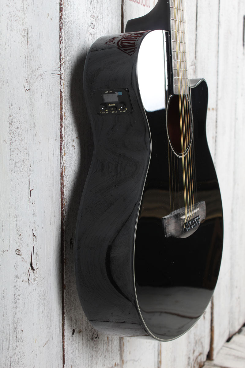 Ibanez AEG5012 12 String Cutaway Acoustic Electric Guitar Black Finish