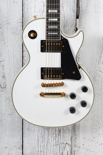 Epiphone Inspired by Gibson Les Paul Custom Electric Guitar Alpine White w Case