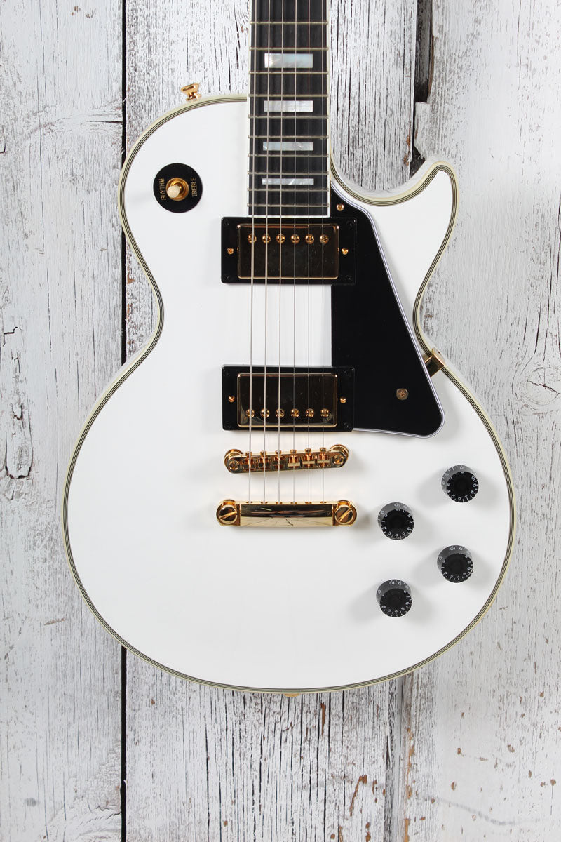 Epiphone Inspired by Gibson Les Paul Custom Electric Guitar Alpine White w Case