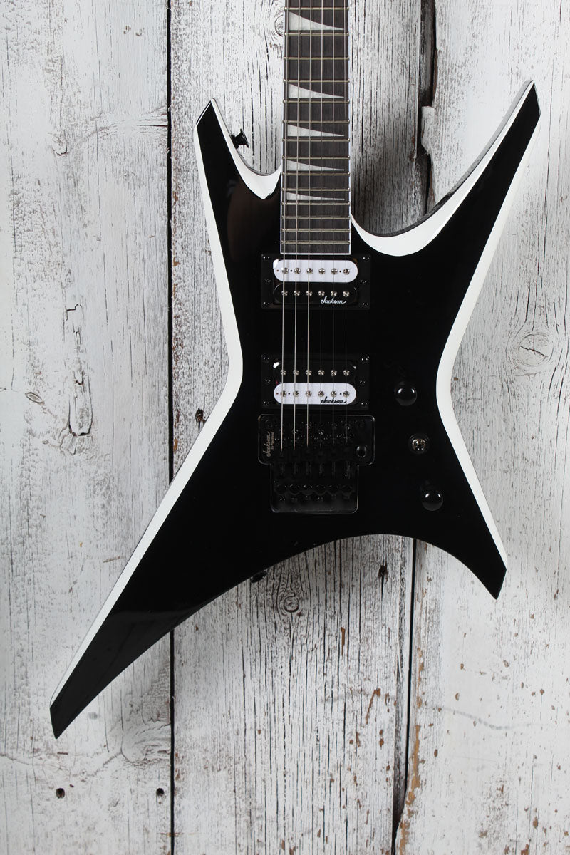 Jackson JS Series Warrior JS32 Solid Body Electric Guitar Black w White Bevels Main image