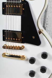 Epiphone Inspired by Gibson Les Paul Custom Electric Guitar Alpine White w Case