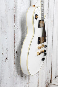 Epiphone Inspired by Gibson Les Paul Custom Electric Guitar Alpine White w Case