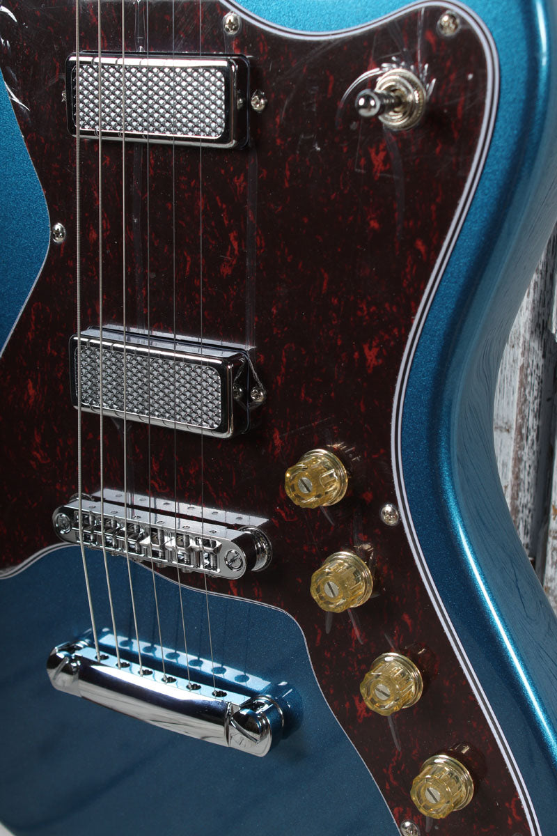 Silvertone 1478 Offset Solid Body Electric Guitar Pelham Blue Finish