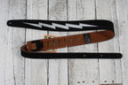 Henry Heller HPBLT-02 2 Inch Width Garment Leather Guitar Strap Lightning Bolt